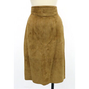 Escada Vintage Women's Leather A-Line Skirt Sm/Med (EU 38) Camel Tan Designer